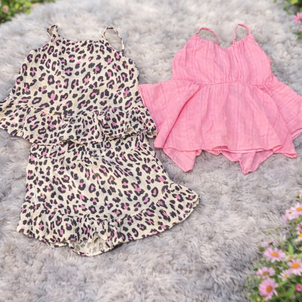 Bundle of girl tops and shorts